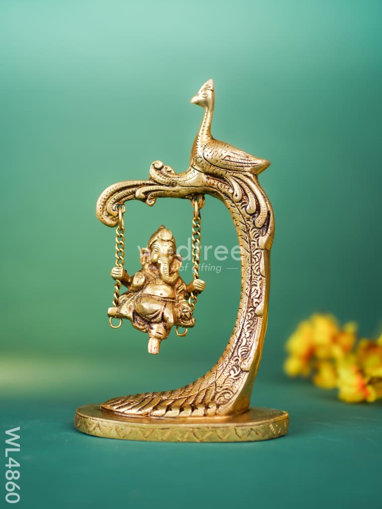 Brass Jhoola Ganesha - 9 inch - WL4860
