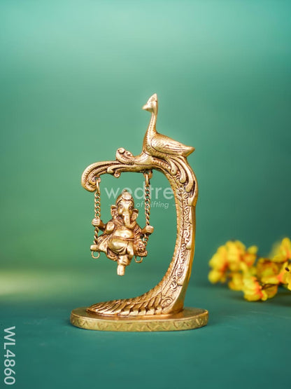 Brass Jhoola Ganesha - 9 inch - WL4860