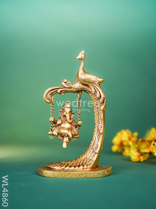 Brass Jhoola Ganesha - 9 inch - WL4860