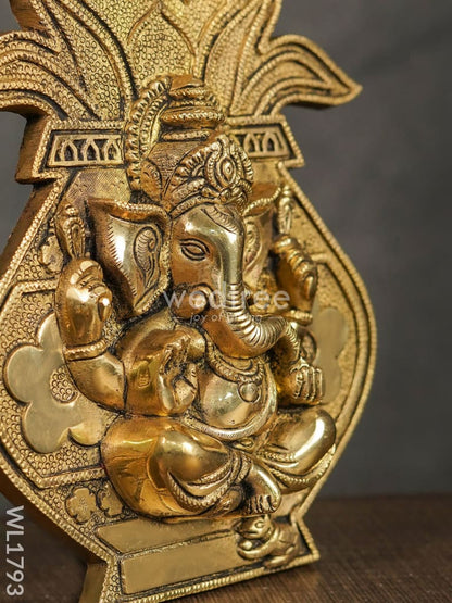 Brass Kalash Ganesha (Black Antique Finish) - WL1793