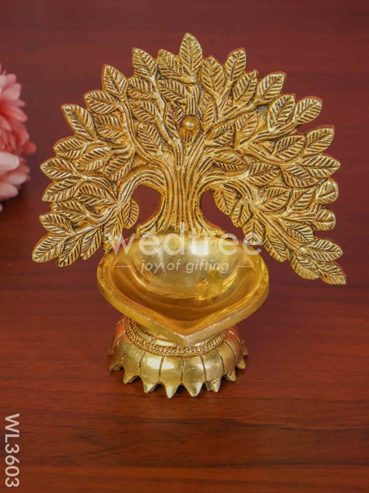 Brass Kalpavriksha Tree Diya with Base - WL3603