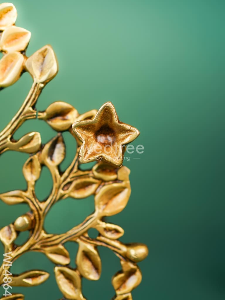 Brass Kalpavriksha Tree with Diya - 9 inch - WL4864