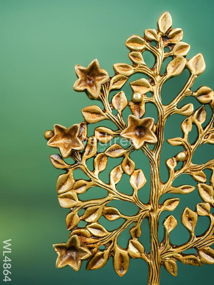 Brass Kalpavriksha Tree with Diya - 9 inch - WL4864