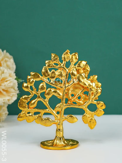 Brass Kalpavriksha Tree - Yellow Antique Finish - WL0055-3