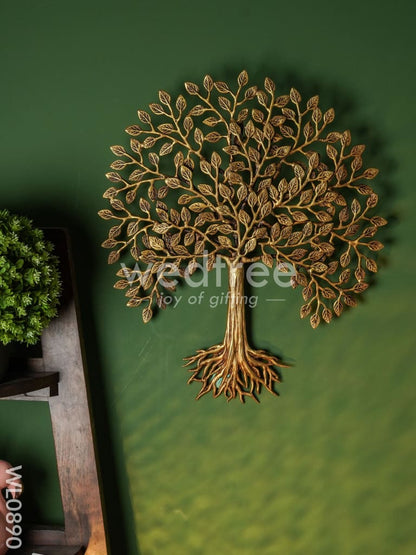 Brass Kalpavriksha Wall Hanging Tree with Roots - WL0890