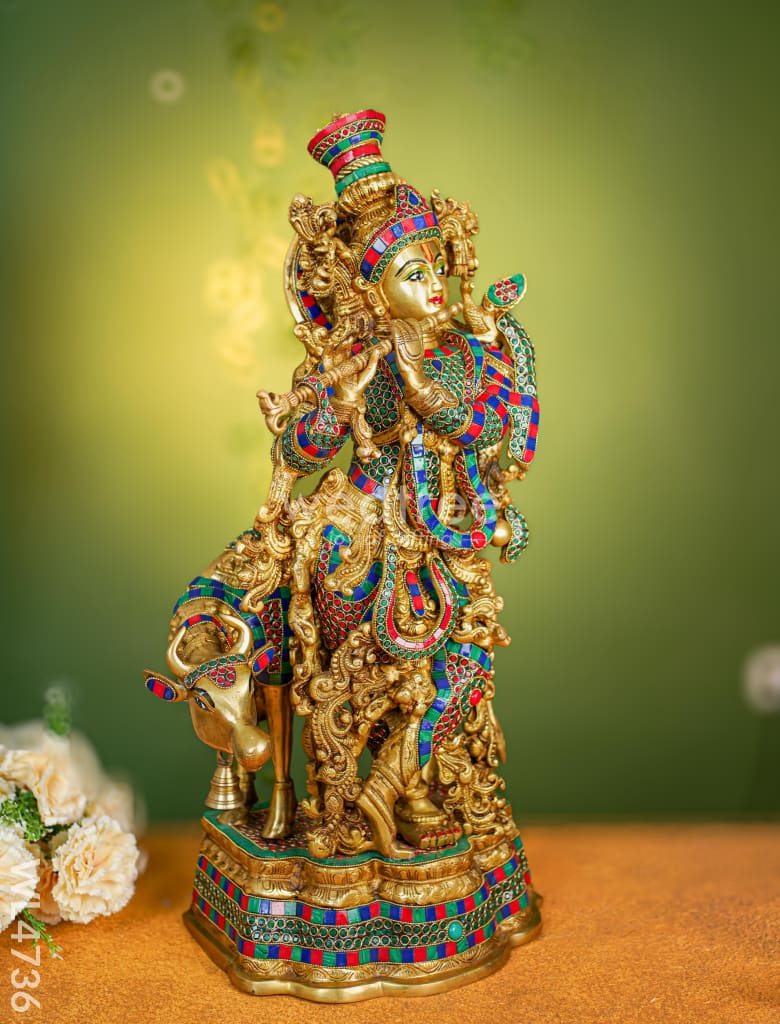 Brass Krishna Idol - 26 inch - WL4736