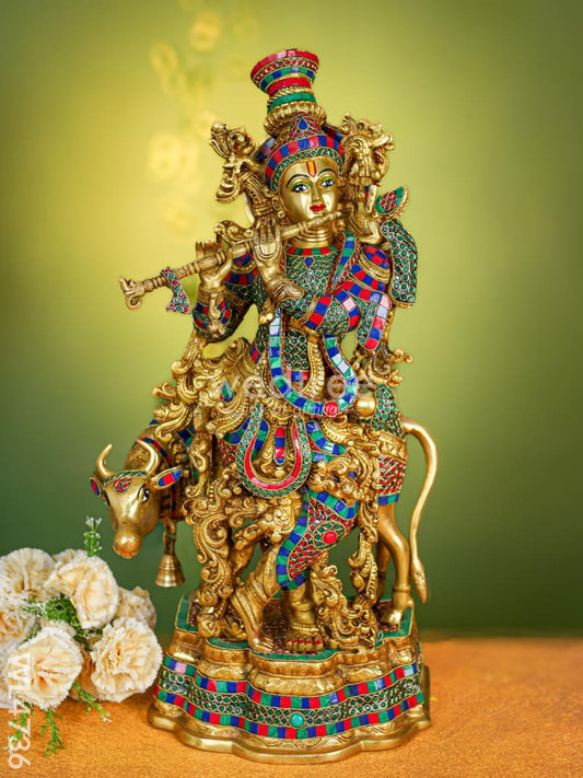 Brass Krishna Idol - 26 inch - WL4736