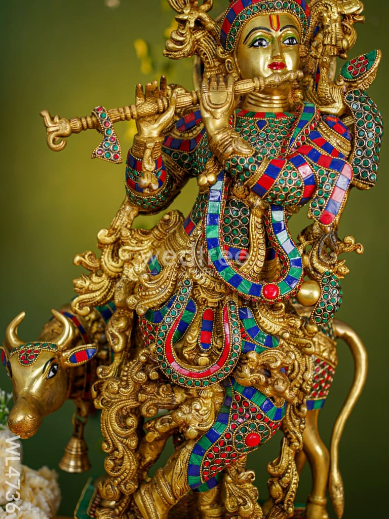 Brass Krishna Idol - 26 inch - WL4736