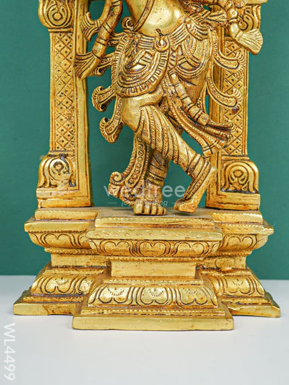 Brass Krishna Idol with Flute - WL4499