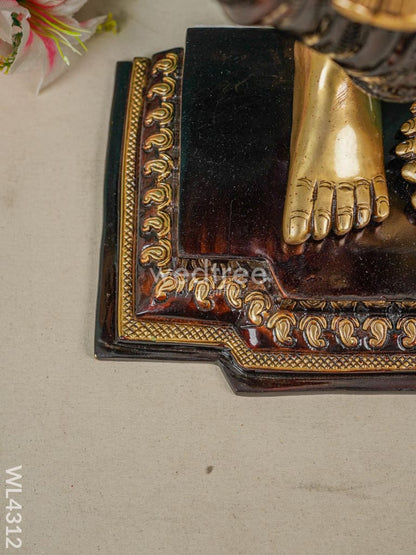 Brass Krishna Idol With Brass Kalpavriksha Tree - WL4312