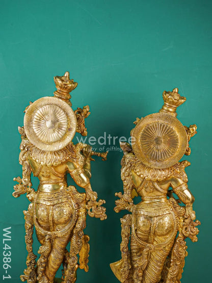 Brass Krishna Radha Figurines - Set of 2 - WL4386-1