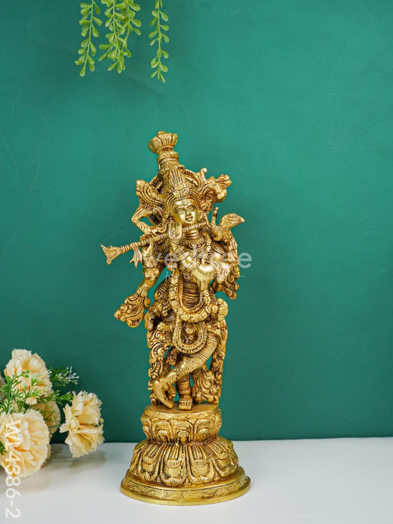 Brass Krishna Radha Figurines - Set of 2 - WL4386-2