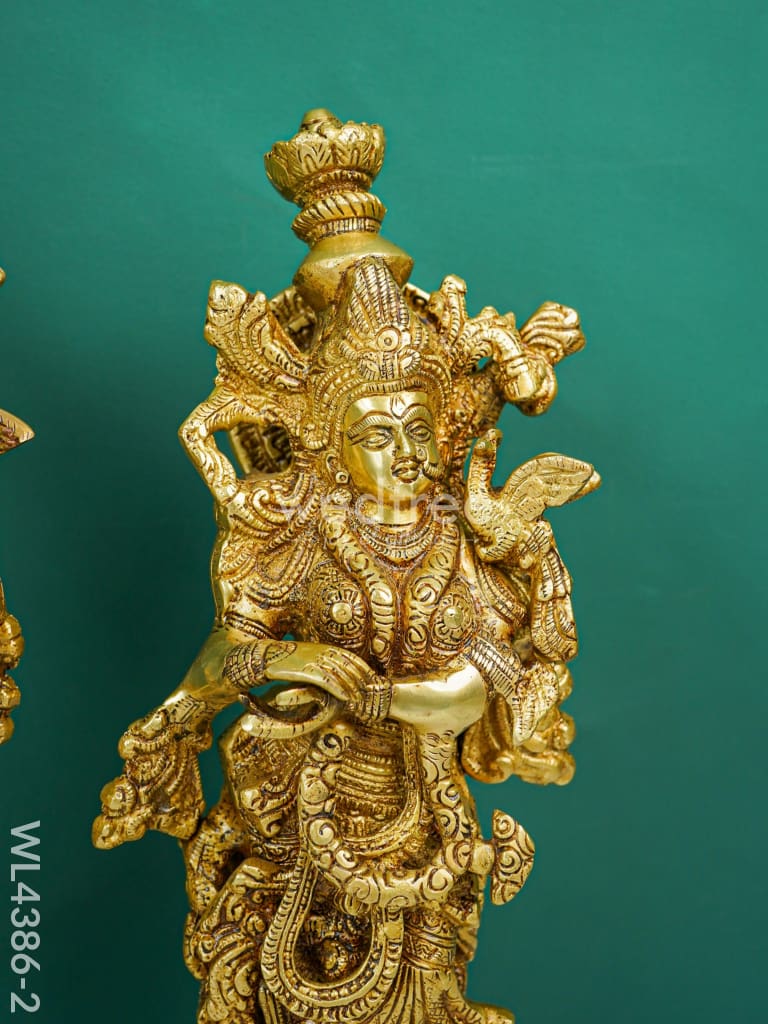Brass Krishna Radha Figurines - Set of 2 - WL4386-2