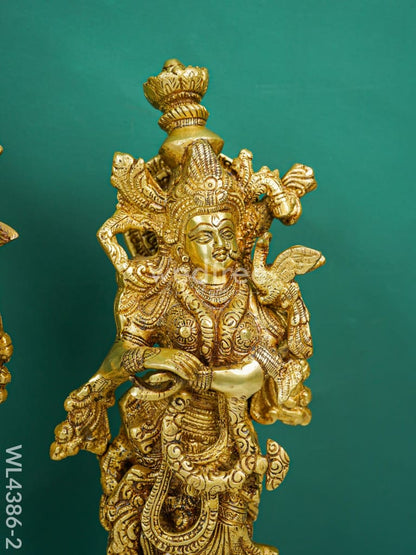 Brass Krishna Radha Figurines - Set of 2 - WL4386-2