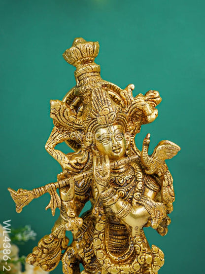 Brass Krishna Radha Figurines - Set of 2 - WL4386-2