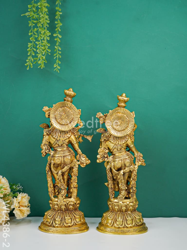 Brass Krishna Radha Figurines - Set of 2 - WL4386-2
