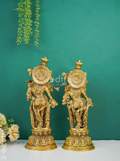 Brass Krishna Radha Figurines - Set of 2 - WL4386-2