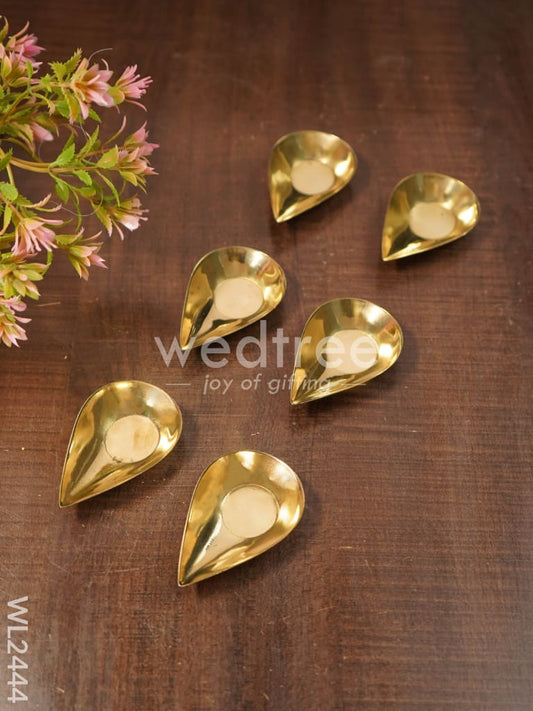 Brass Kuber Diya ( Set of 6 ) - WL2444