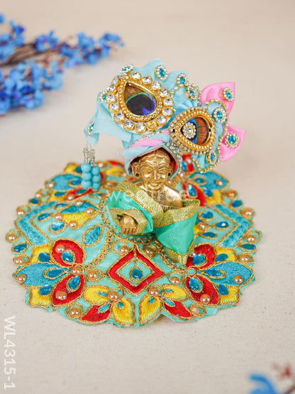 Brass Laddu Gopal with Mukut & Poshak - WL4315
