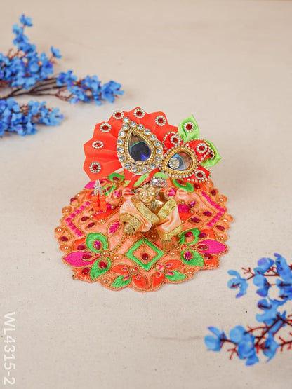 Brass Laddu Gopal with Mukut & Poshak - WL4315