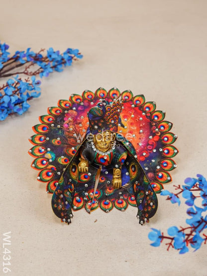 Brass Laddu Gopal with Peacock Mukut & Poshak - WL4316