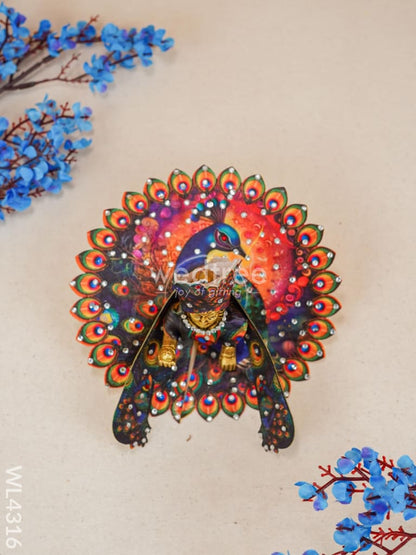 Brass Laddu Gopal with Peacock Mukut & Poshak - WL4316