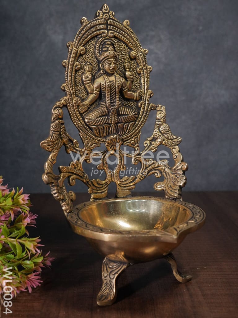 Brass Lakshmi Diya (Black antique finish) - WL0084