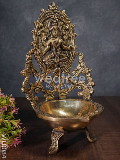 Brass Lakshmi Diya (Black antique finish) - WL0084