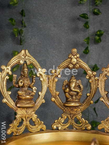 Brass Lakshmi-Ganesh-Saraswathi Urli - WL0091