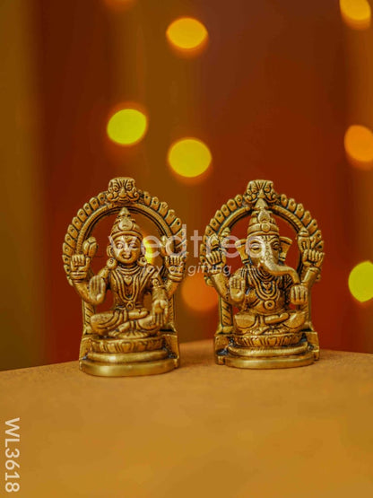 Brass Lakshmi Ganesha Idol - WL3618