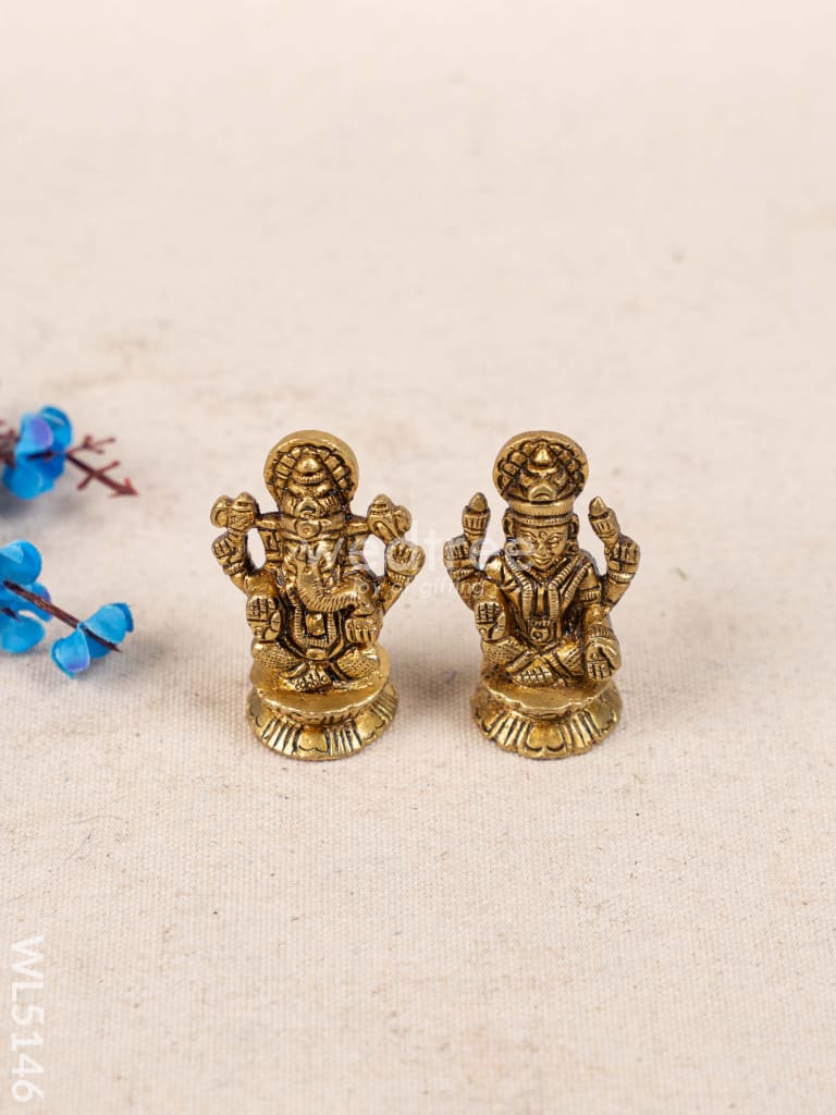 Brass Lakshmi Ganesha Idol - WL5146