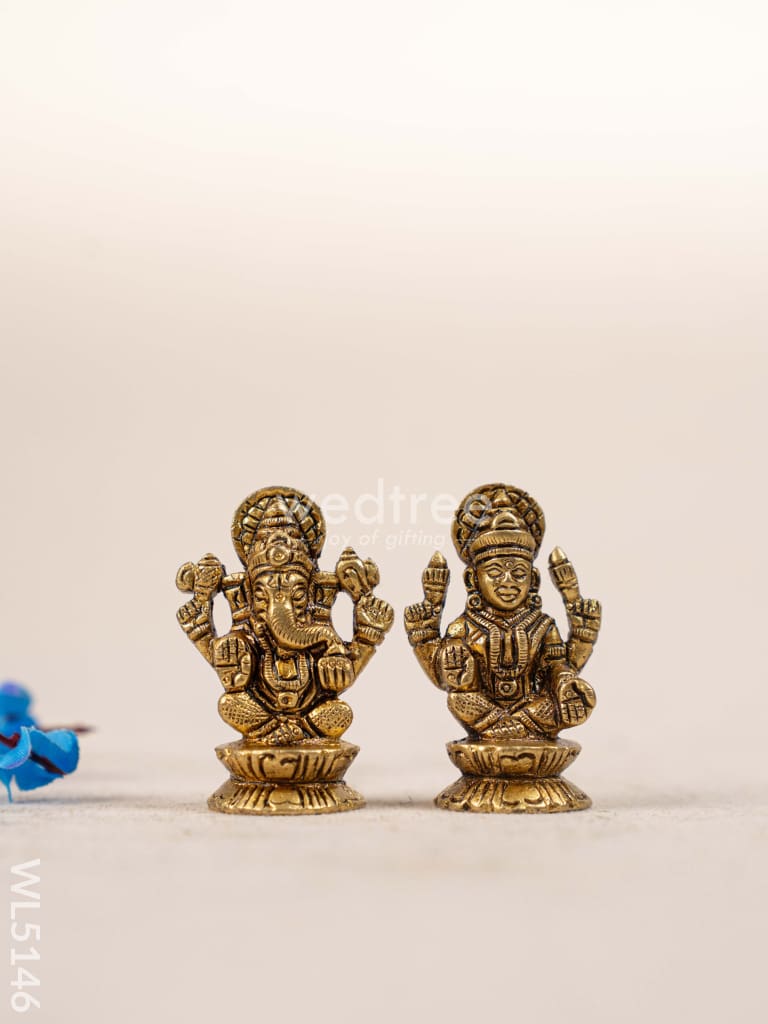 Brass Lakshmi Ganesha Idol - WL5146