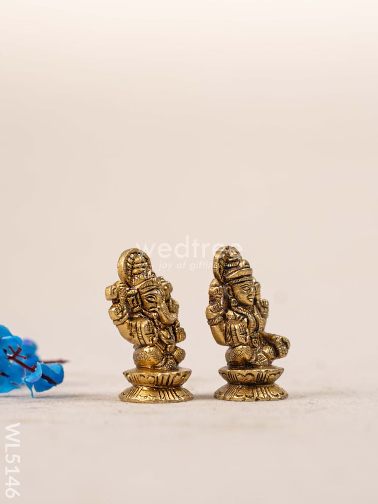 Brass Lakshmi Ganesha Idol - WL5146