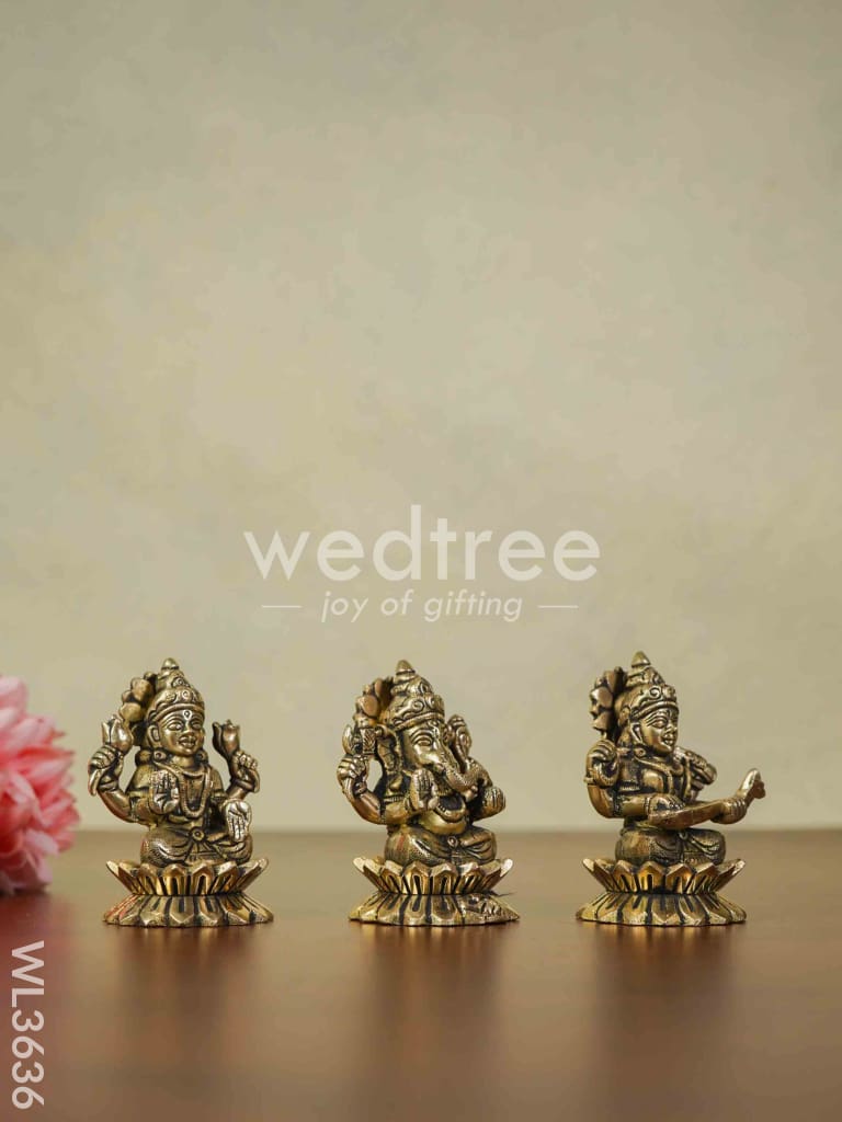 Brass Lakshmi Ganesha Saraswathi - Set of 3 - WL3636