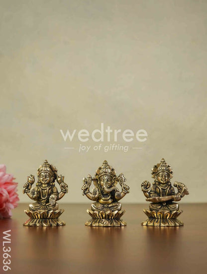 Brass Lakshmi Ganesha Saraswathi - Set of 3 - WL3636