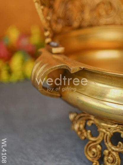 Brass Lakshmi-Ganesha-Saraswathi Urli - WL4108