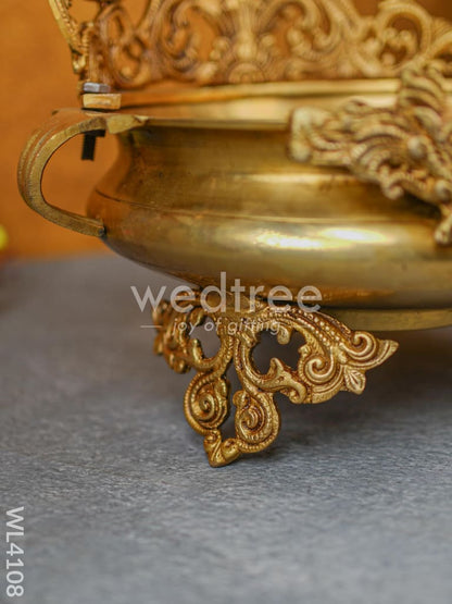 Brass Lakshmi-Ganesha-Saraswathi Urli - WL4108