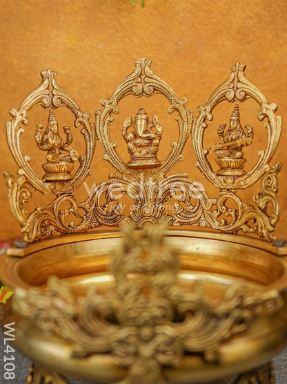 Brass Lakshmi-Ganesha-Saraswathi Urli - WL4108