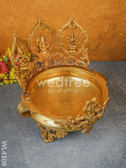 Brass Lakshmi-Ganesha-Saraswathi Urli - WL4108
