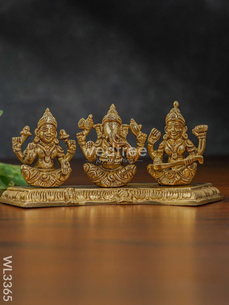 Brass Lakshmi Ganesha Saraswathi - WL3365
