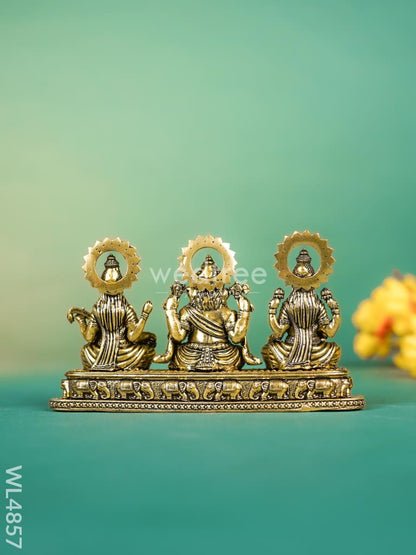 Brass Lakshmi Ganesha Saraswati Idol - 3 inch - WL4857