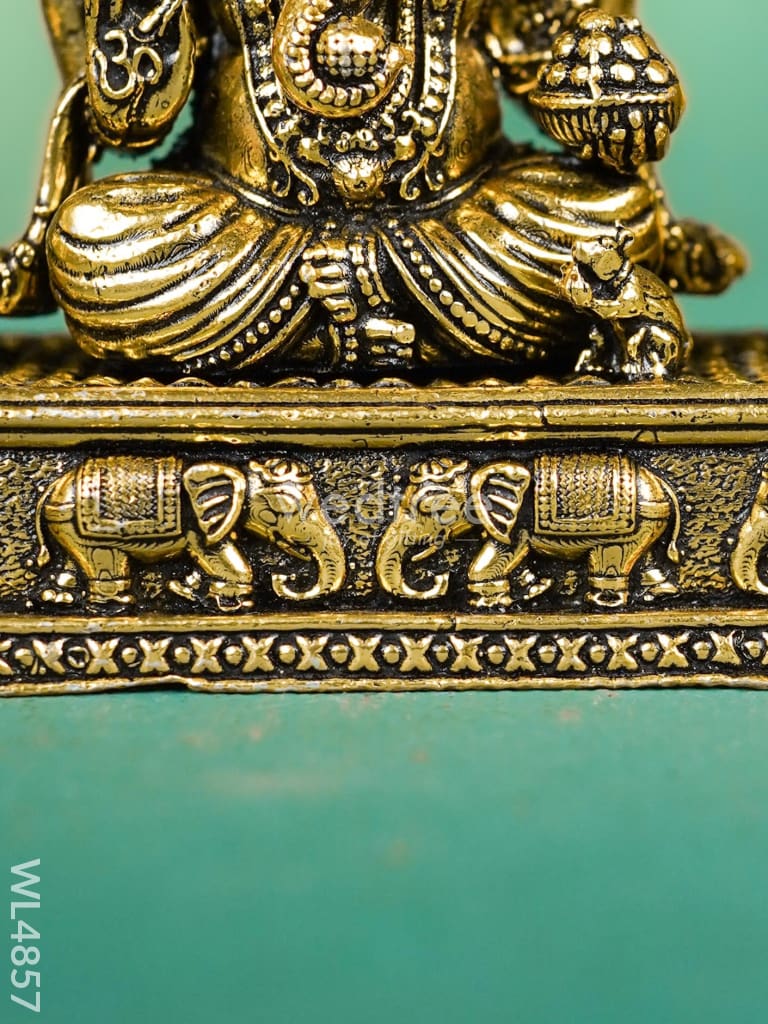 Brass Lakshmi Ganesha Saraswati Idol - 3 inch - WL4857