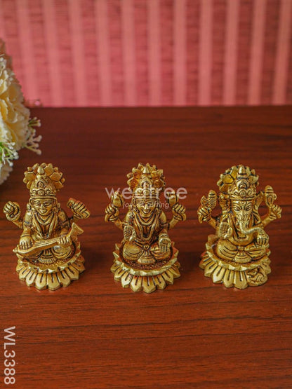 Brass Lakshmi Ganesha Saraswthi Idols - WL3388
