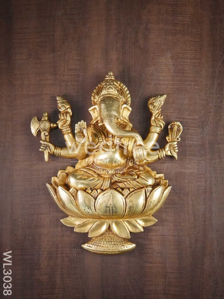Brass Lakshmi Ganesha Wall Hanging - Set of 2 - WL3038