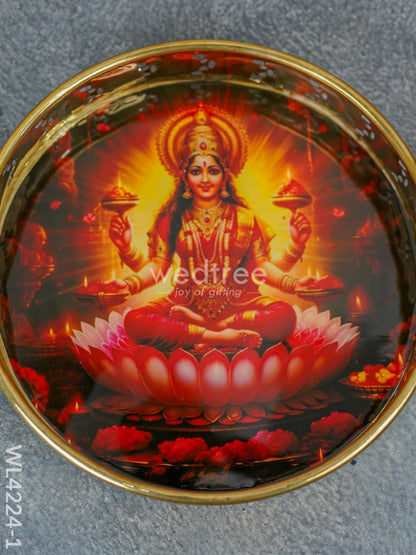 Brass Lakshmi Printed Tray - WL4224