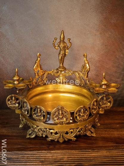 Brass Lakshmi Urli with Ashtalakshmi - WL0607