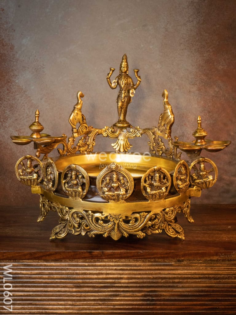 Brass Lakshmi Urli with Ashtalakshmi - WL0607