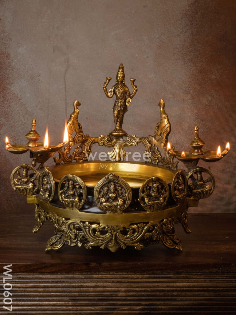 Brass Lakshmi Urli with Ashtalakshmi - WL0607