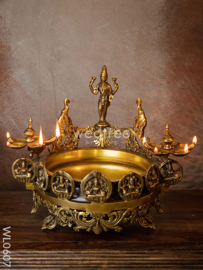 Brass Lakshmi Urli with Ashtalakshmi - WL0607