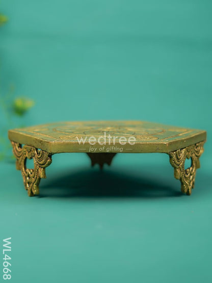 Brass Lotus Designed Chowki - WL4668